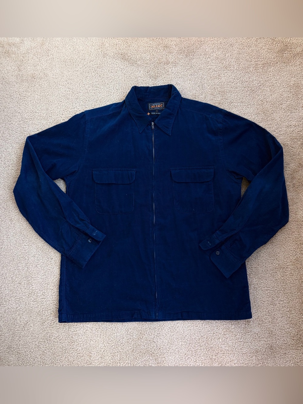 Beams Plus zip up corduroy shirt